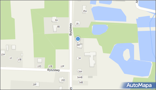Byszewy, Byszewy, 34C, mapa Byszewy