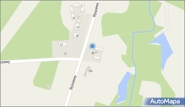 Byszewy, Byszewy, 38, mapa Byszewy