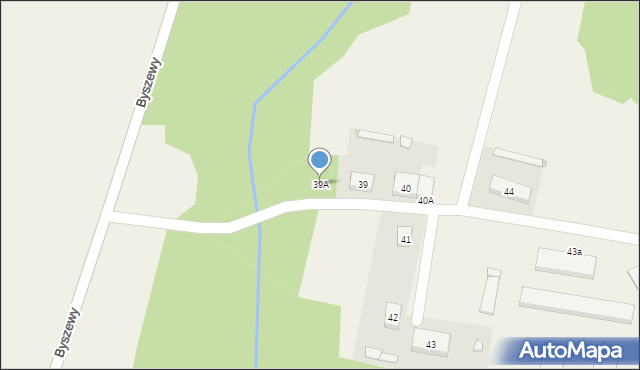 Byszewy, Byszewy, 39A, mapa Byszewy