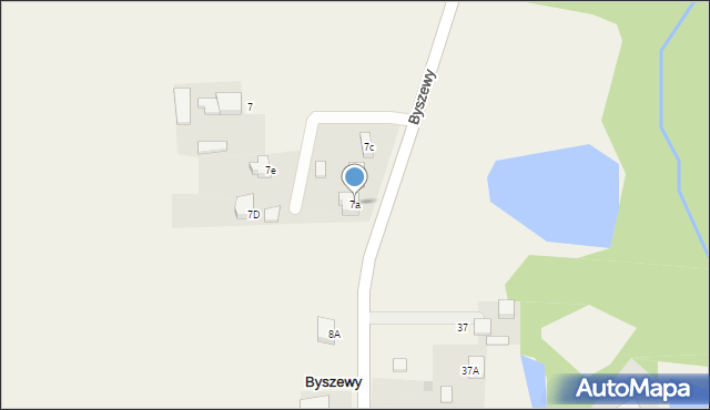 Byszewy, Byszewy, 7a, mapa Byszewy
