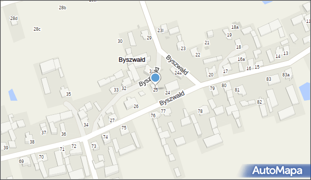 Byszwałd, Byszwałd, 25, mapa Byszwałd