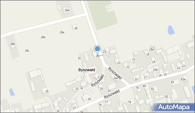 Byszwałd, Byszwałd, 29, mapa Byszwałd