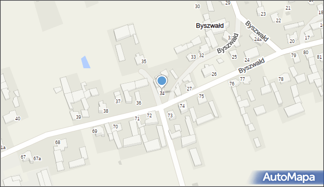 Byszwałd, Byszwałd, 34, mapa Byszwałd