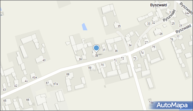 Byszwałd, Byszwałd, 38, mapa Byszwałd