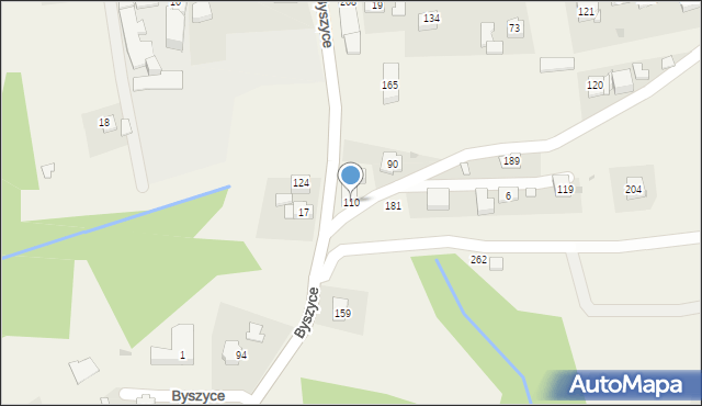 Byszyce, Byszyce, 110, mapa Byszyce