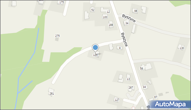 Byszyce, Byszyce, 126, mapa Byszyce