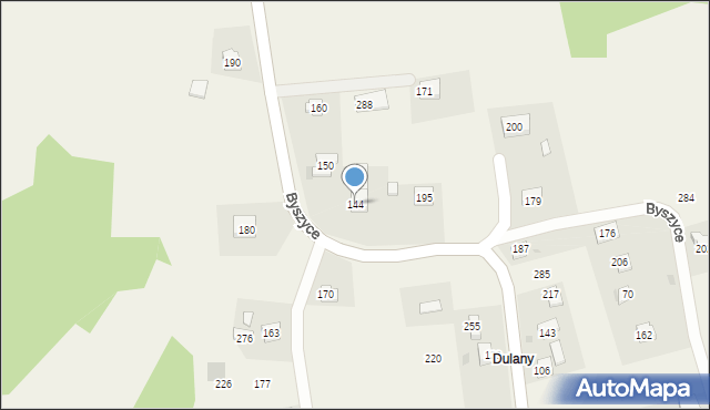 Byszyce, Byszyce, 144, mapa Byszyce