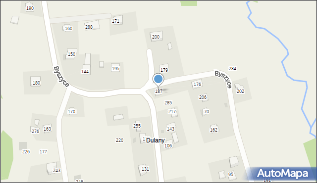 Byszyce, Byszyce, 187, mapa Byszyce