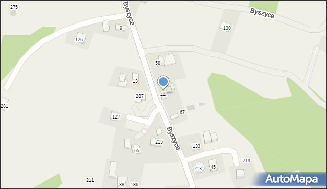 Byszyce, Byszyce, 44, mapa Byszyce