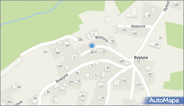 Byszyce, Byszyce, 59, mapa Byszyce