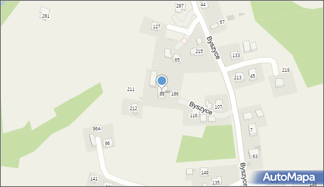 Byszyce, Byszyce, 88, mapa Byszyce