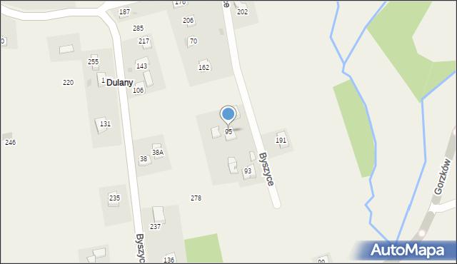 Byszyce, Byszyce, 95, mapa Byszyce