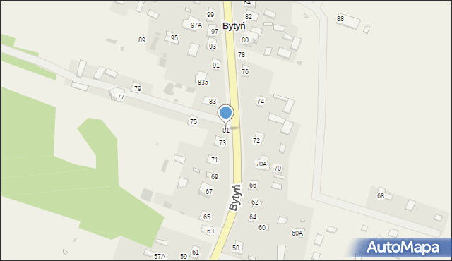 Bytyń, Bytyń, 81, mapa Bytyń