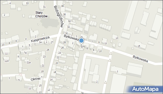 Chorzów, Bytkowska, 4, mapa Chorzów