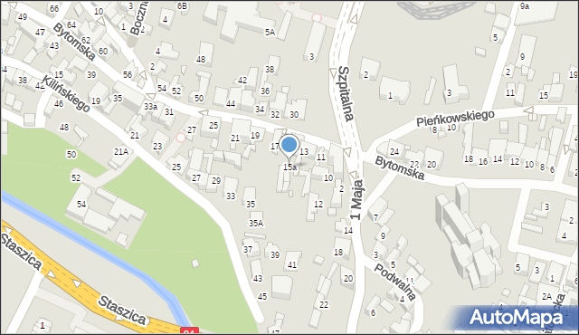 Czeladź, Bytomska, 15a, mapa Czeladź