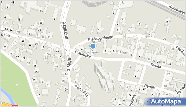 Czeladź, Bytomska, 20, mapa Czeladź