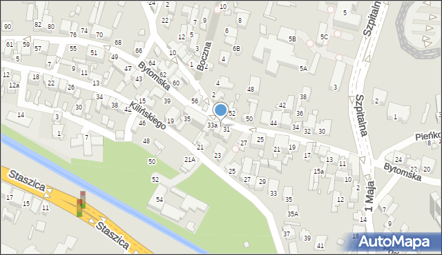 Czeladź, Bytomska, 33, mapa Czeladź