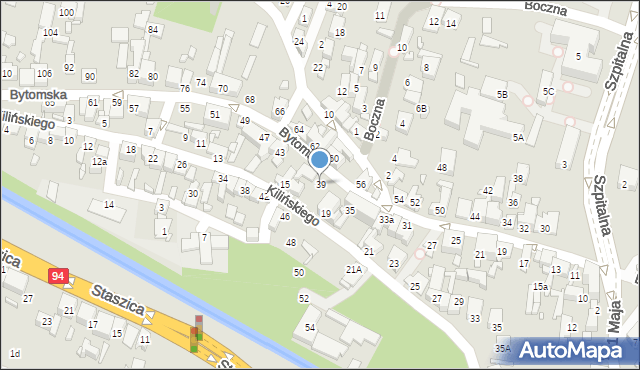 Czeladź, Bytomska, 39, mapa Czeladź