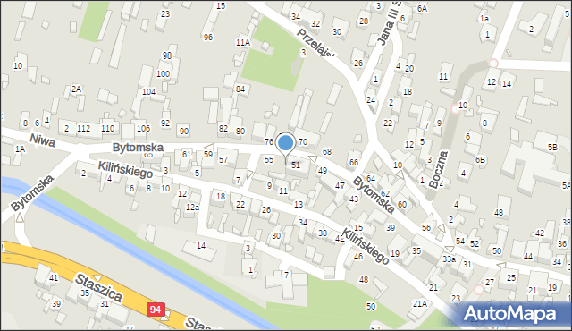 Czeladź, Bytomska, 53, mapa Czeladź