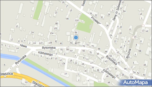 Czeladź, Bytomska, 80, mapa Czeladź
