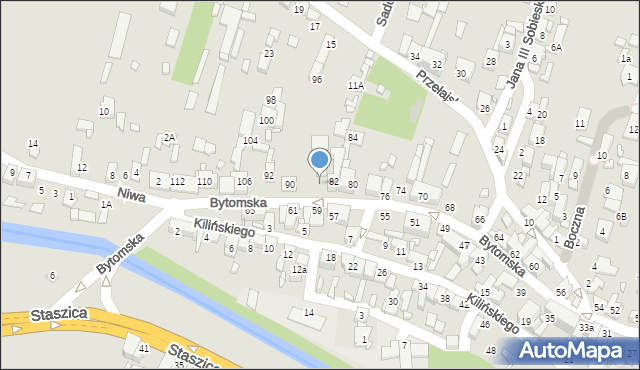 Czeladź, Bytomska, 88, mapa Czeladź