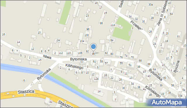 Czeladź, Bytomska, 90, mapa Czeladź