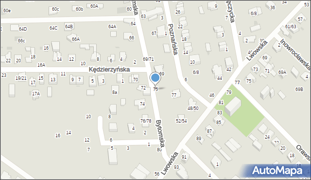 Częstochowa, Bytomska, 75, mapa Częstochowy