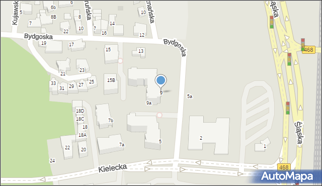 Gdynia, Bydgoska, 9, mapa Gdyni