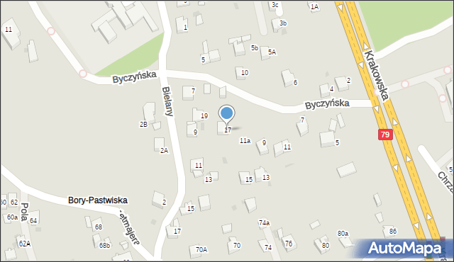 Jaworzno, Byczyńska, 17, mapa Jaworzno