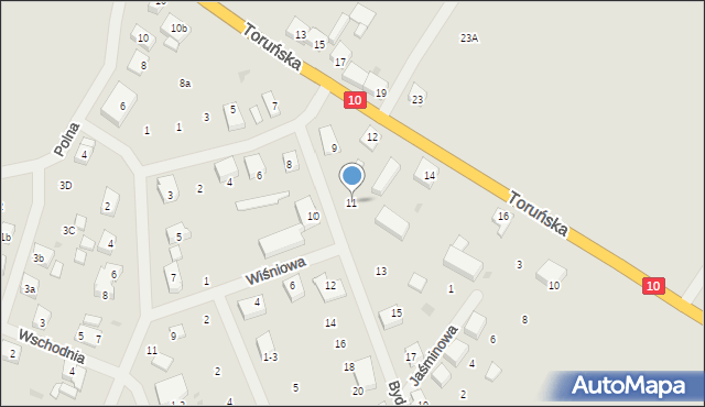 Kalisz Pomorski, Bydgoska, 11, mapa Kalisz Pomorski