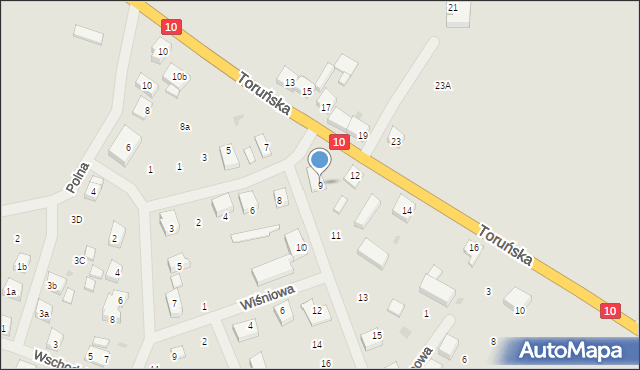 Kalisz Pomorski, Bydgoska, 9, mapa Kalisz Pomorski