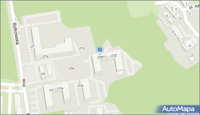 Katowice, Bytkowska, 103C, mapa Katowic