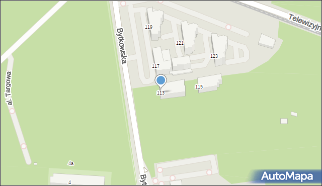 Katowice, Bytkowska, 113, mapa Katowic