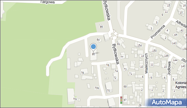 Katowice, Bytkowska, 80, mapa Katowic