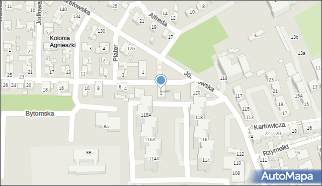 Katowice, Bytomska, 2, mapa Katowic