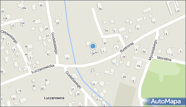 Kraków, Bystronia Jana Stanisława, 1a, mapa Krakowa