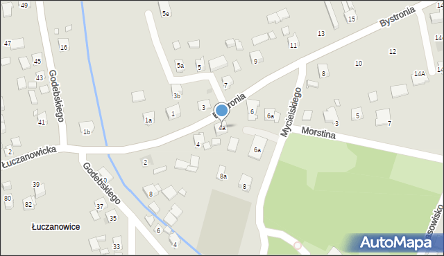 Kraków, Bystronia Jana Stanisława, 4a, mapa Krakowa