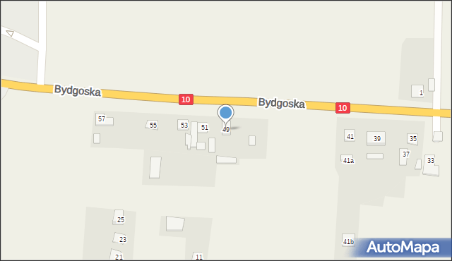 Kruszyn, Bydgoska, 49, mapa Kruszyn