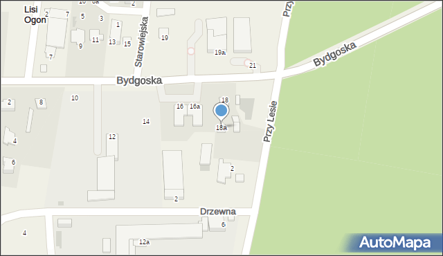 Lisi Ogon, Bydgoska, 18a, mapa Lisi Ogon