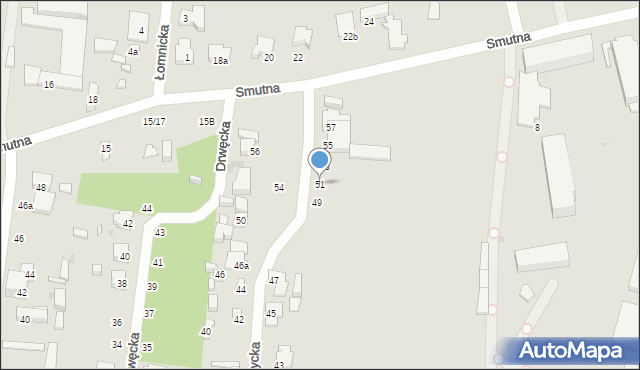 Łódź, Bystrzycka, 51, mapa Łodzi