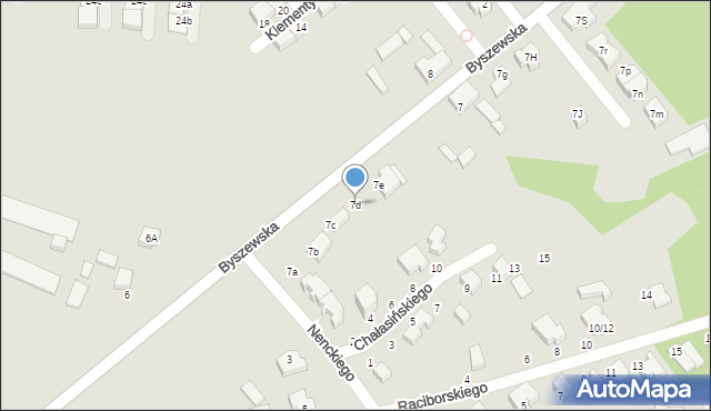 Łódź, Byszewska, 7d, mapa Łodzi