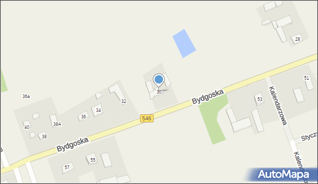 Łubianka, Bydgoska, 30, mapa Łubianka