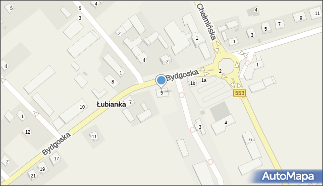Łubianka, Bydgoska, 5, mapa Łubianka