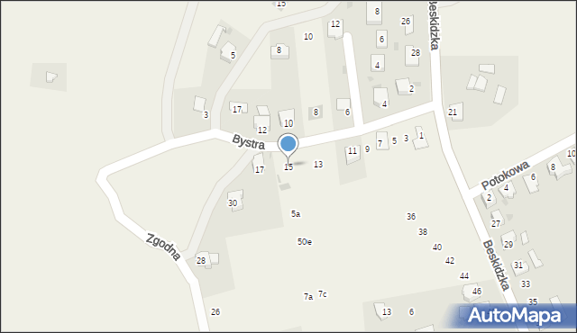 Międzyświeć, Bystra, 15, mapa Międzyświeć