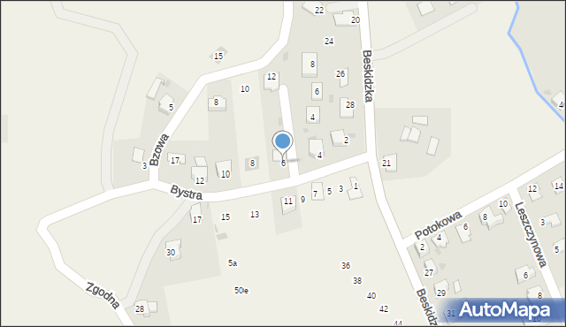 Międzyświeć, Bystra, 6, mapa Międzyświeć
