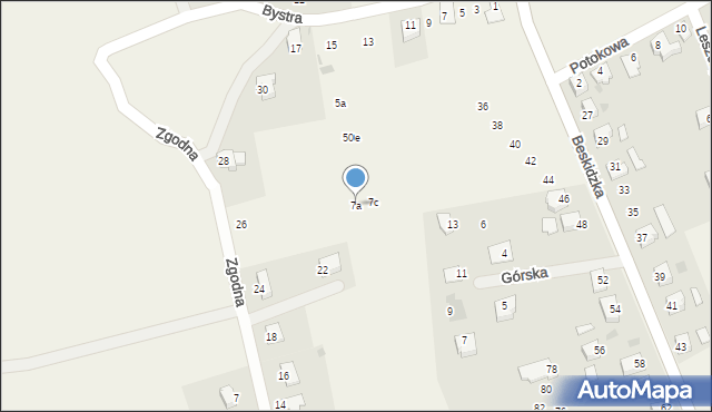 Międzyświeć, Bystra, 7a, mapa Międzyświeć