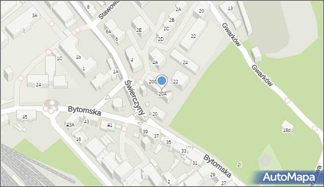 Mysłowice, Bytomska, 20A, mapa Mysłowice