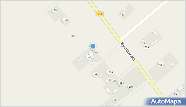 Niedrzwica Duża, Bychawska, 32A, mapa Niedrzwica Duża