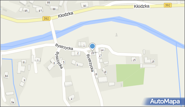 Ołdrzychowice Kłodzkie, Bystrzycka, 13, mapa Ołdrzychowice Kłodzkie