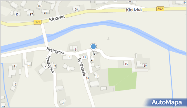 Ołdrzychowice Kłodzkie, Bystrzycka, 14, mapa Ołdrzychowice Kłodzkie